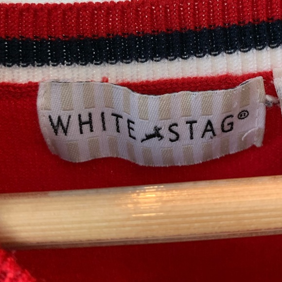 Vintage shortsleeved USA red white & blue sweater - Picture 5 of 7